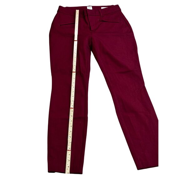 Gap Curvy Signature Skinny Ankle Pants Size 2 Burgundy - Picture 6 of 10